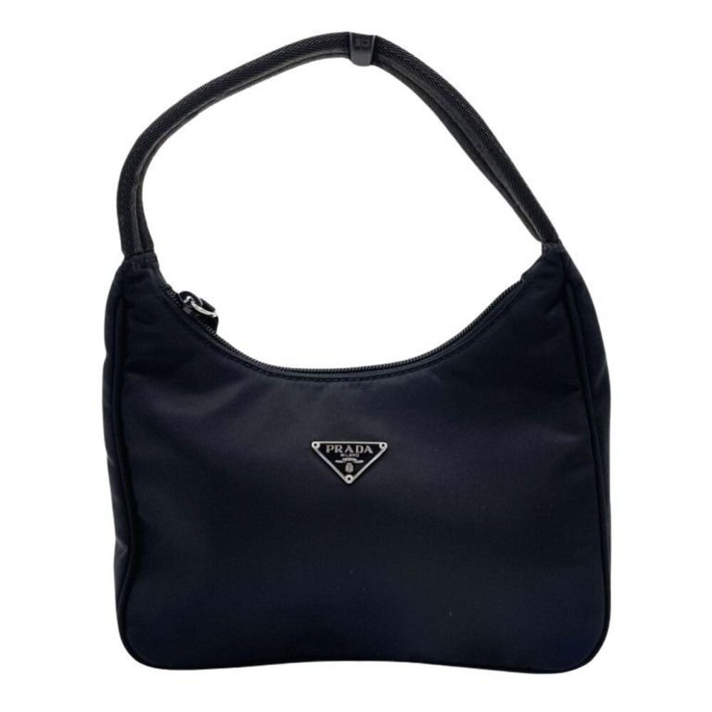 PRADA Triangle Handbag MV519 Black Nylon Women's with White Tag